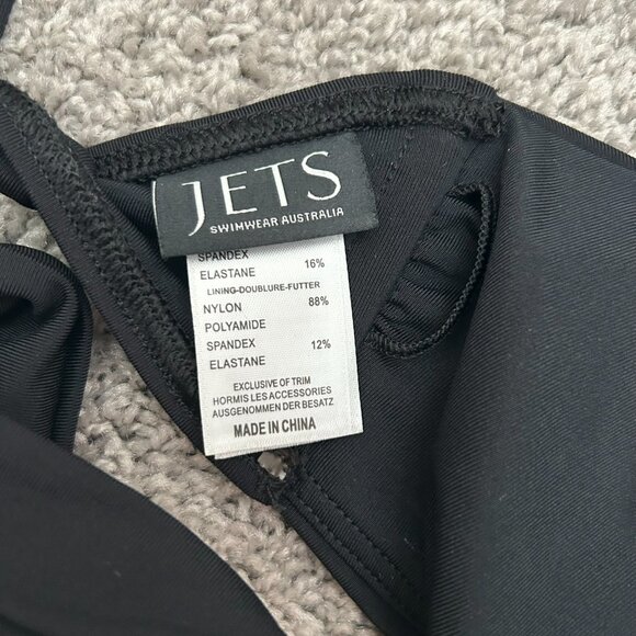 Jets Australia Women's Black Solid Strap Bikini Top Swimwear Size 6 - Picture 4 of 8